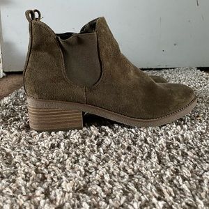 Hunter green heeled booties. Size 8 worn twice